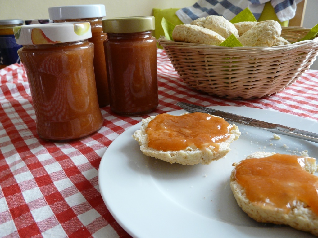 Selbstgemachte Rhabarber-Aprikosen-Marmelade - paradiser